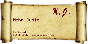 Mohr Judit névjegykártya